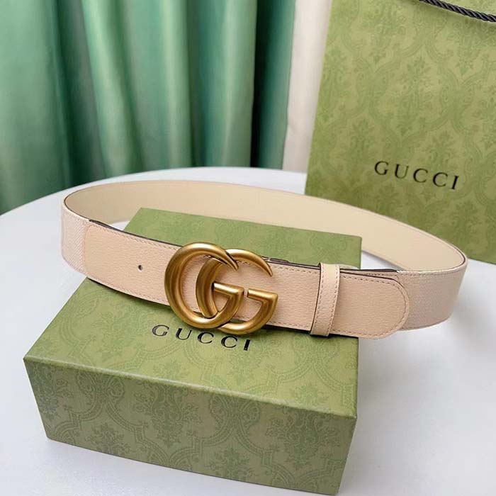Gucci Unisex Marmont Jumbo GG Belt Beige Light Pink Jumbo GG Canvas