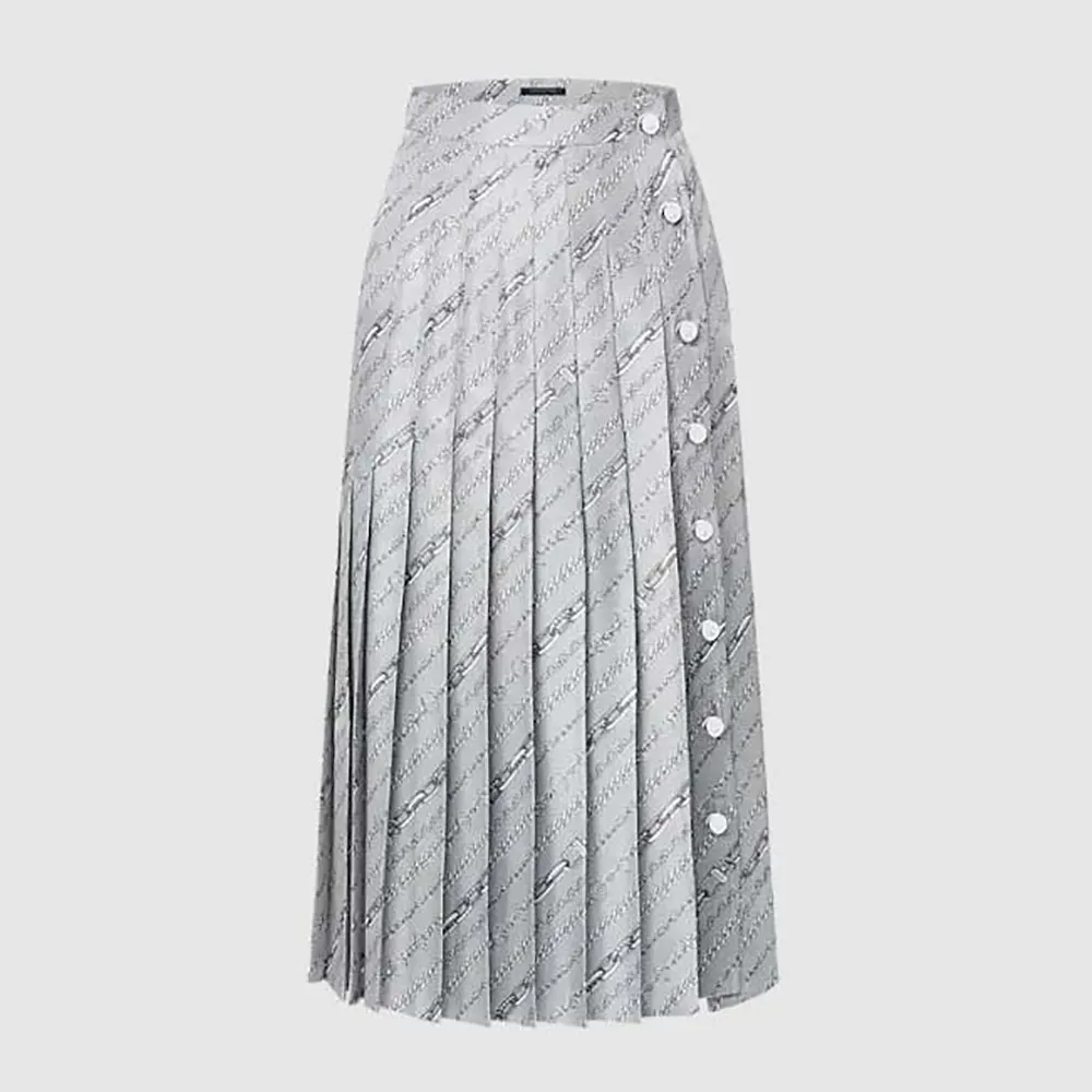 Louis Vuitton Women Chain Print Pleat Skirt 1AGOBD