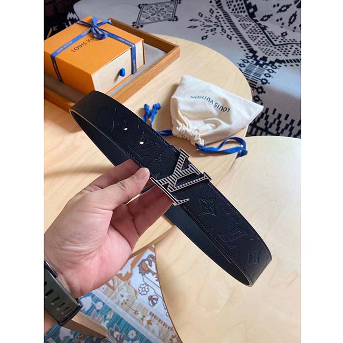 Louis Vuitton Unisex LV Shadow 40 MM Reversible Belt Black Monogram Shadow Smooth Leather