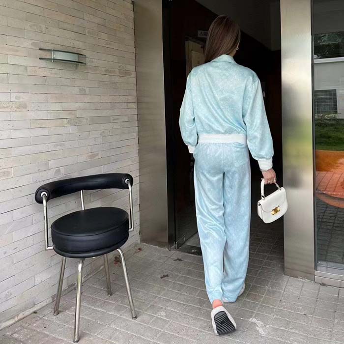 Louis Vuitton Women LV Monogram Cloud Bomber Jacket Silk Sky Blue 1AC0M5