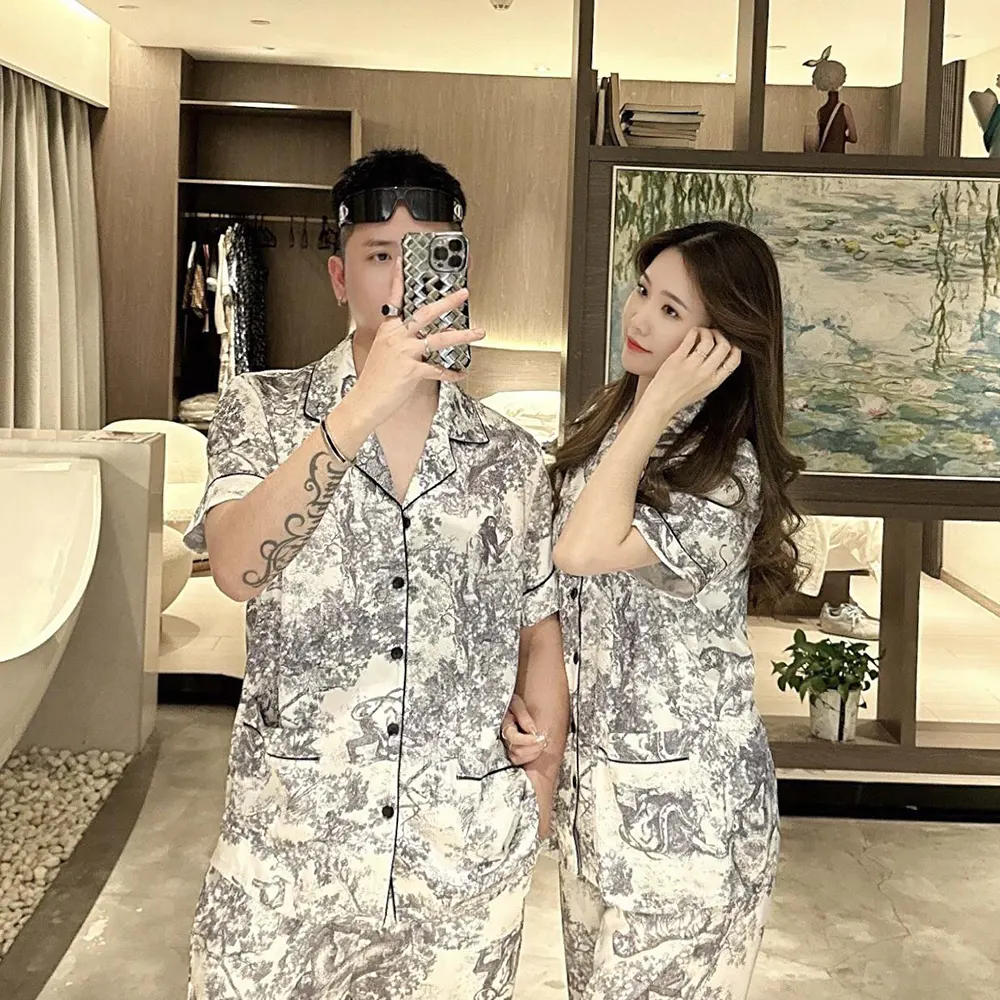 Dior Men Chez Moi Short-Sleeved Silk Pajama Set