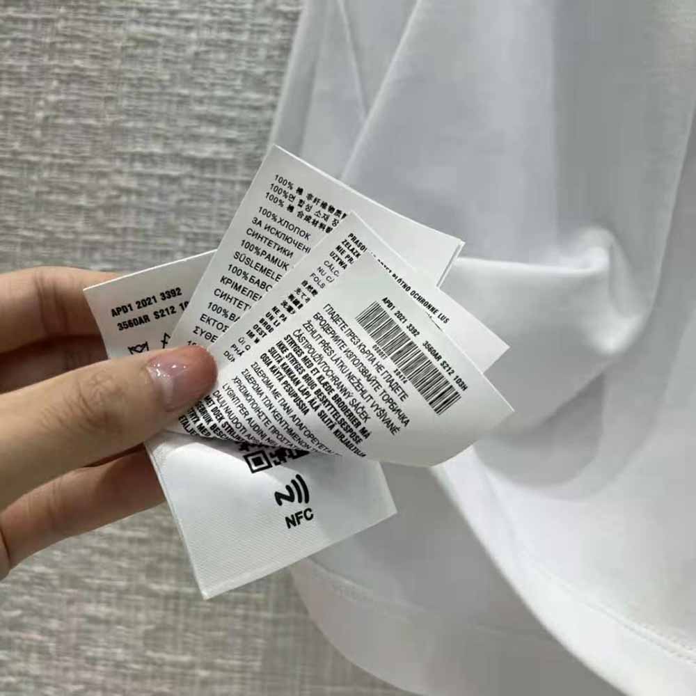 Prada Women Embroidered Interlock Crop T-shirt-White