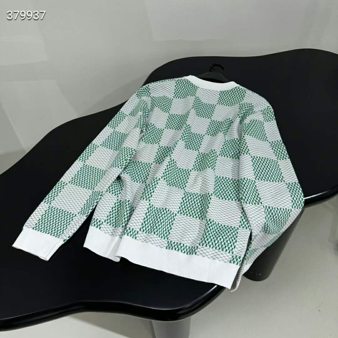 Louis Vuitton LV Women Damier Cotton Sweatshirt Classic Fit Green 1AFJHG