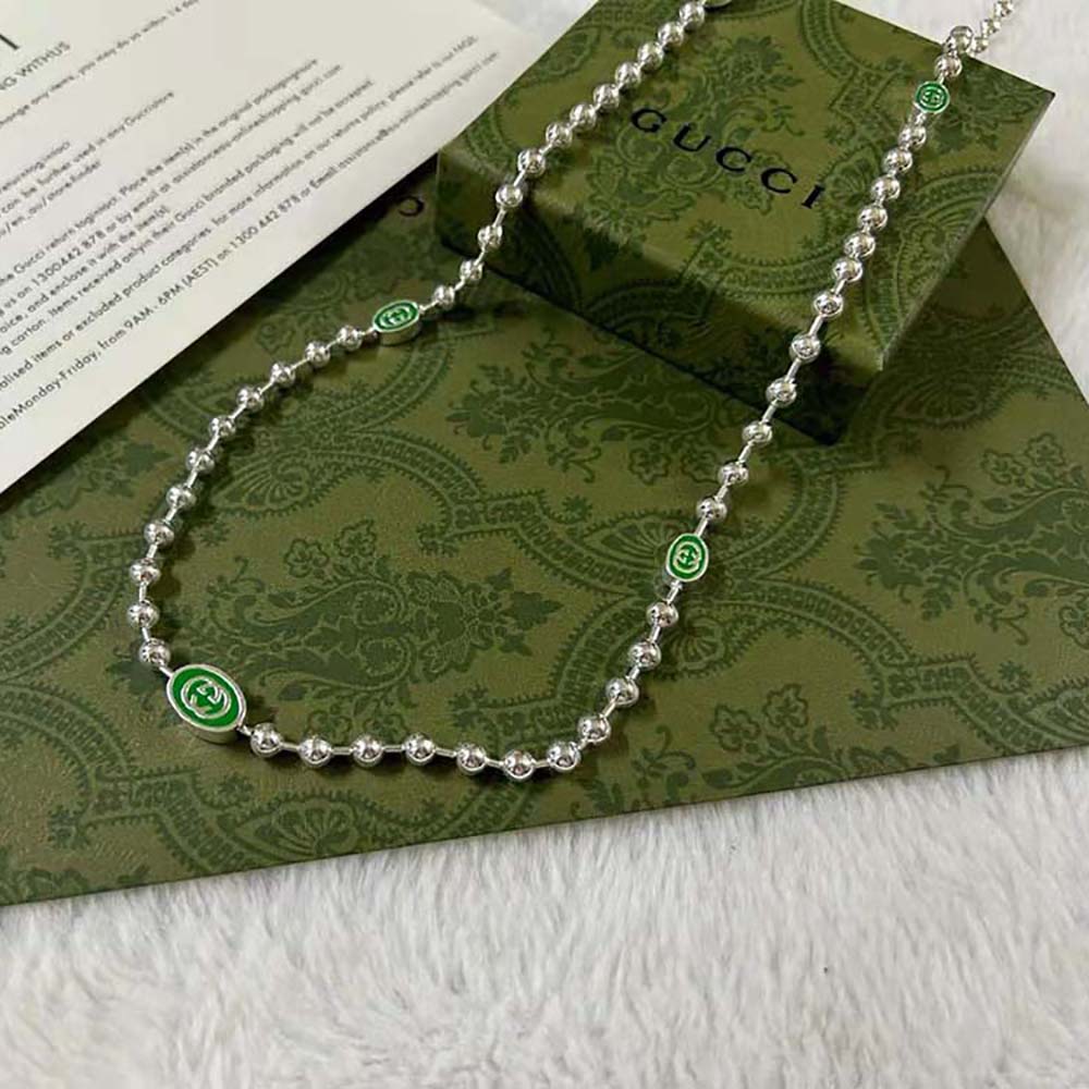 Gucci Women Interlocking G Boule Chain Necklace