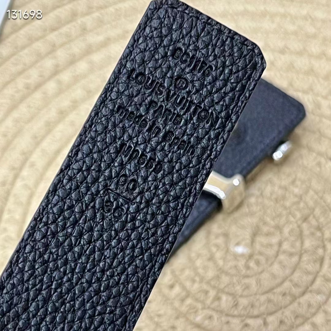 Louis Vuitton Unisex LV x YK LV Initiales 30 MM Reversible Infinity Dots Belt Black Leather