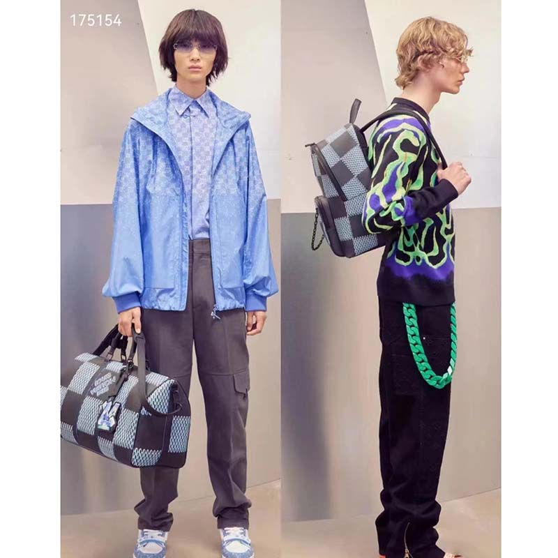 Louis Vuitton LV Women Damier Spread Windbreaker Polyester Blue Regular Fit