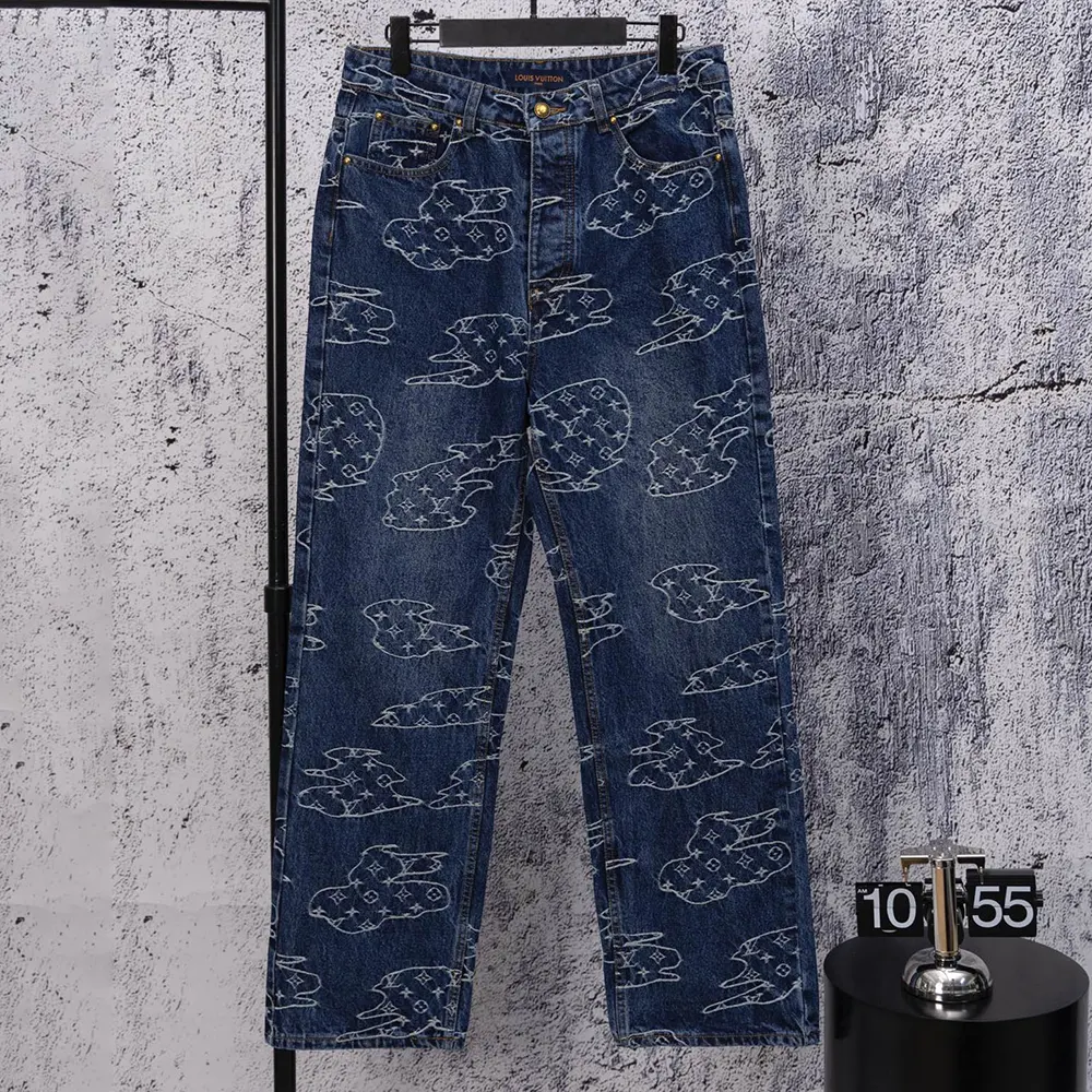 Louis Vuitton LV Women Monogram Denim Skate Pants 1AILUU