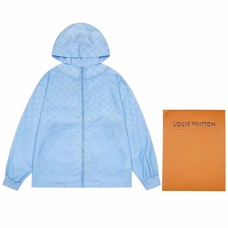 Louis Vuitton LV Women Damier Spread Windbreaker Polyester Blue Regular Fit