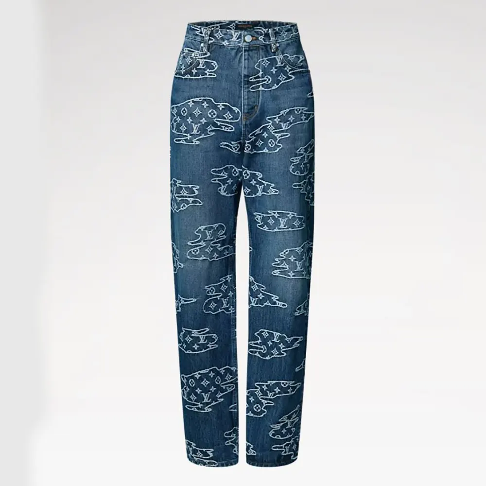 Louis Vuitton LV Women Monogram Denim Skate Pants 1AILUU