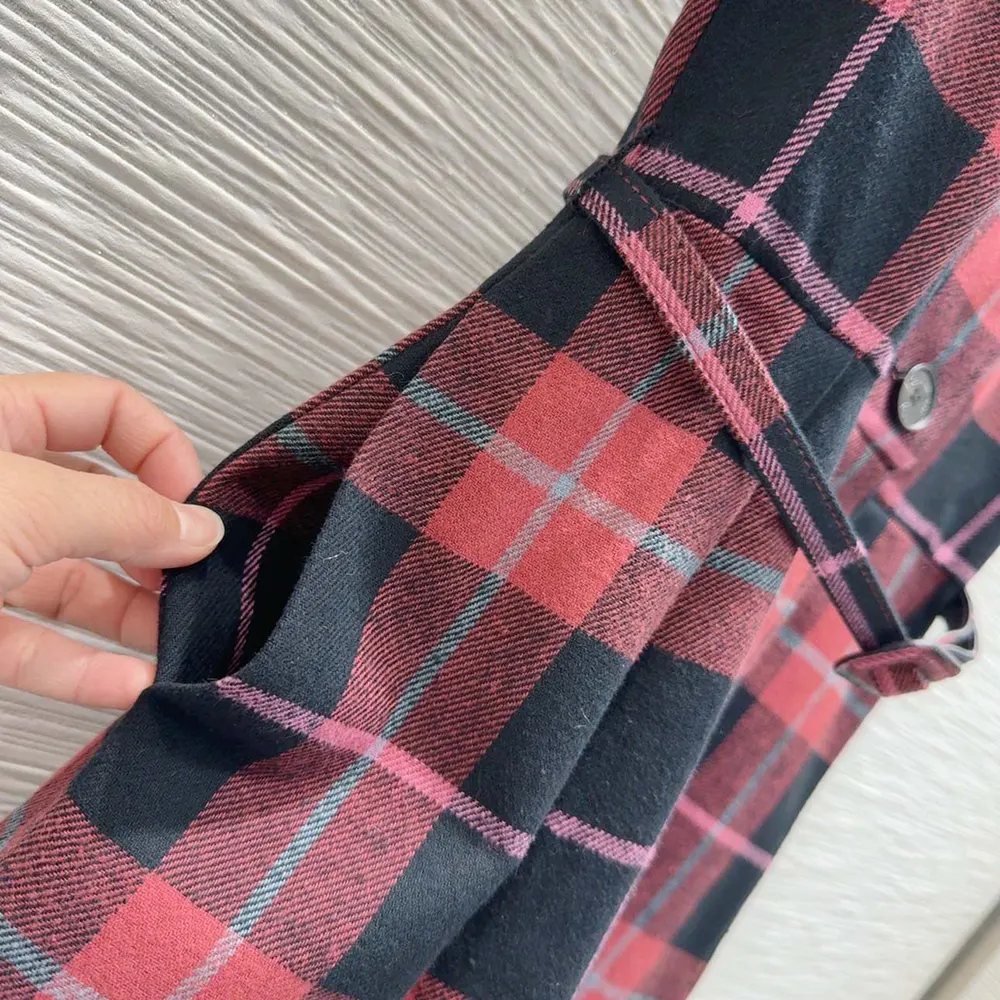 Dior Women Short Belted Dress Pink Gray and White Check’n’Dior Virgin Wool