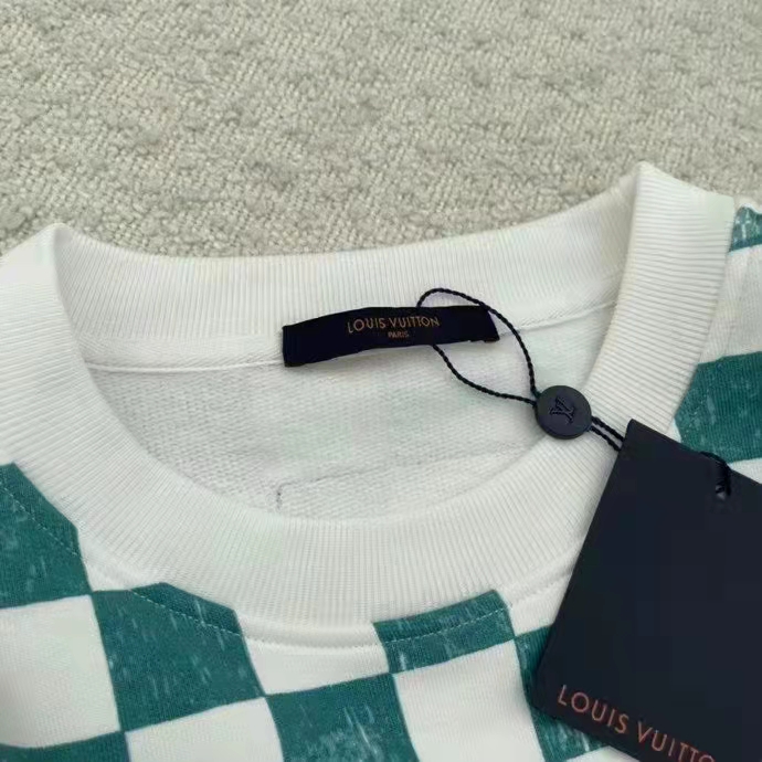Louis Vuitton LV Women Damier Printed Crewneck Cotton Ocean Classic Sweatshirt Shape