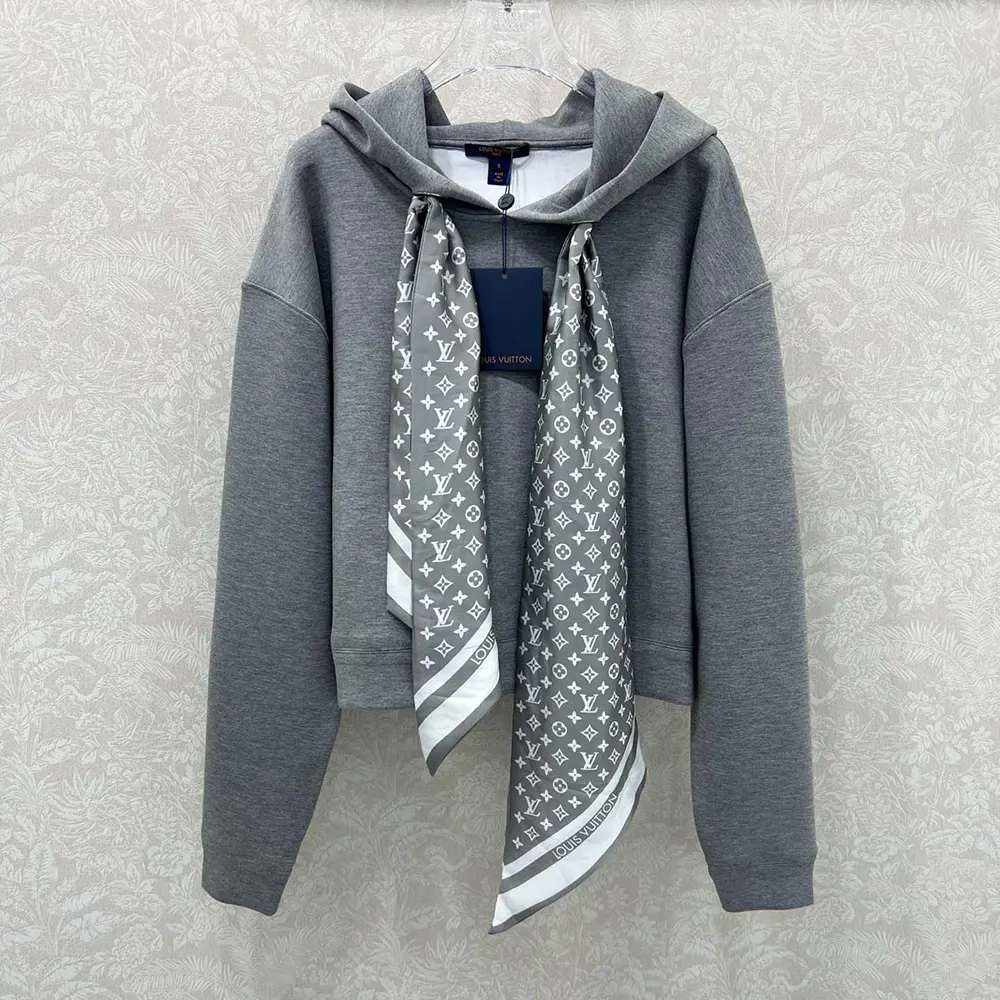 Louis Vuitton Women Cropped Monogram Scarf Hoodie 1AIR63