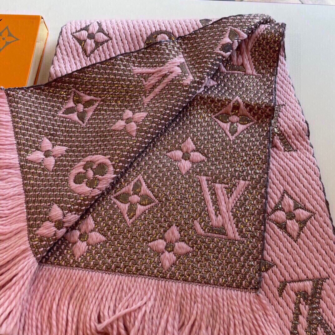 Louis Vuitton LV Women Logomania Scarf Ecru White Allover Monogram Pattern