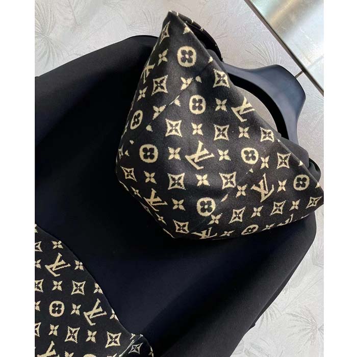 Louis Vuitton LV Women LV Monogram Jacquard Knit Jacket Silk Polyamide Elastane Black Brown