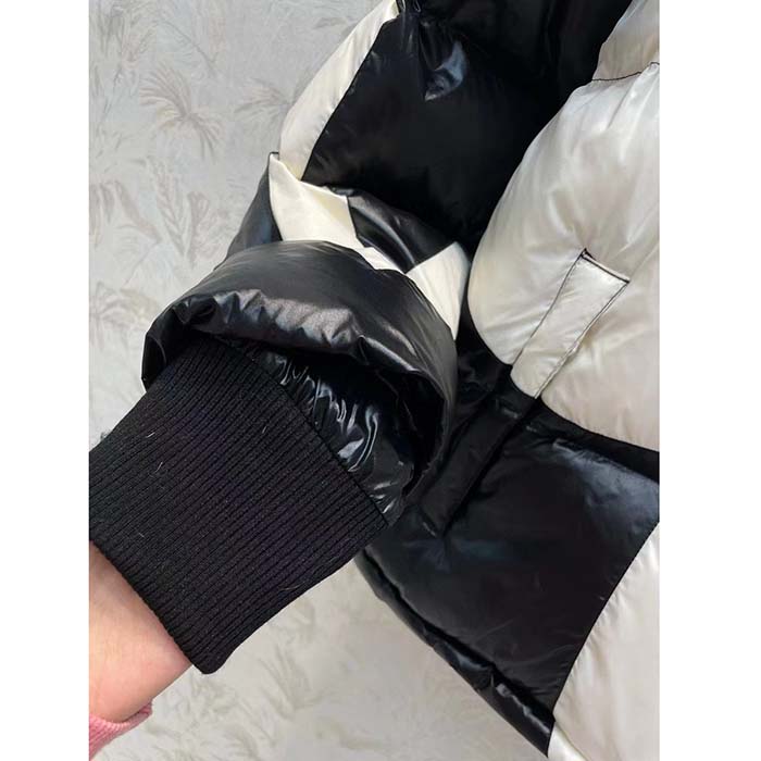 Louis Vuitton Women LV SKI Abstract Monogram Flower Puffer Jacket Black White