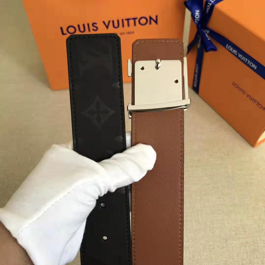 Louis Vuitton LV Unisex LV Pyramide 40mm Reversible Buckle Belt-Black
