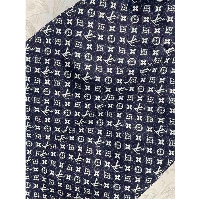 Louis Vuitton Women LV Monogram Denim Midi Skirt Cotton Navy