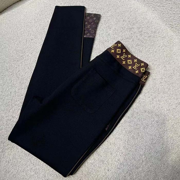 Louis Vuitton Women LV Leggings Monogram Elastic Belt Polyamide Elastane Black Fitted