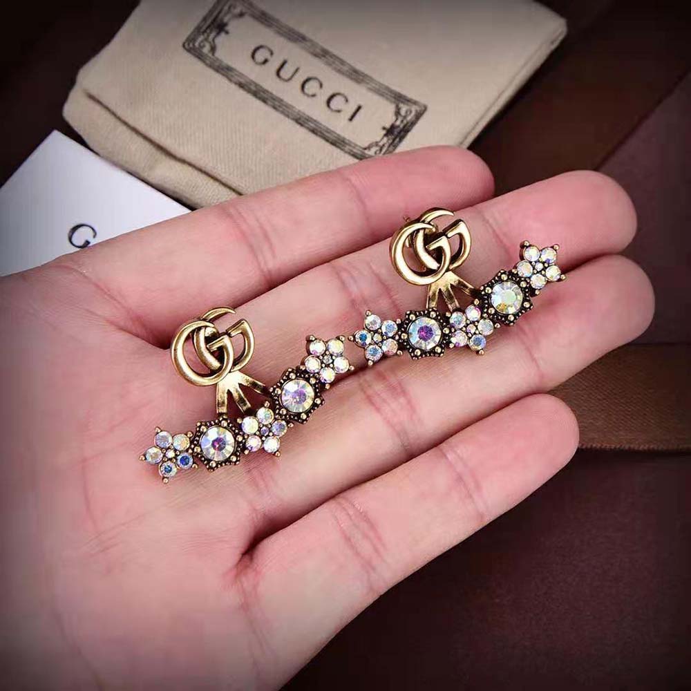Gucci Women Crystal Double G Single Earring