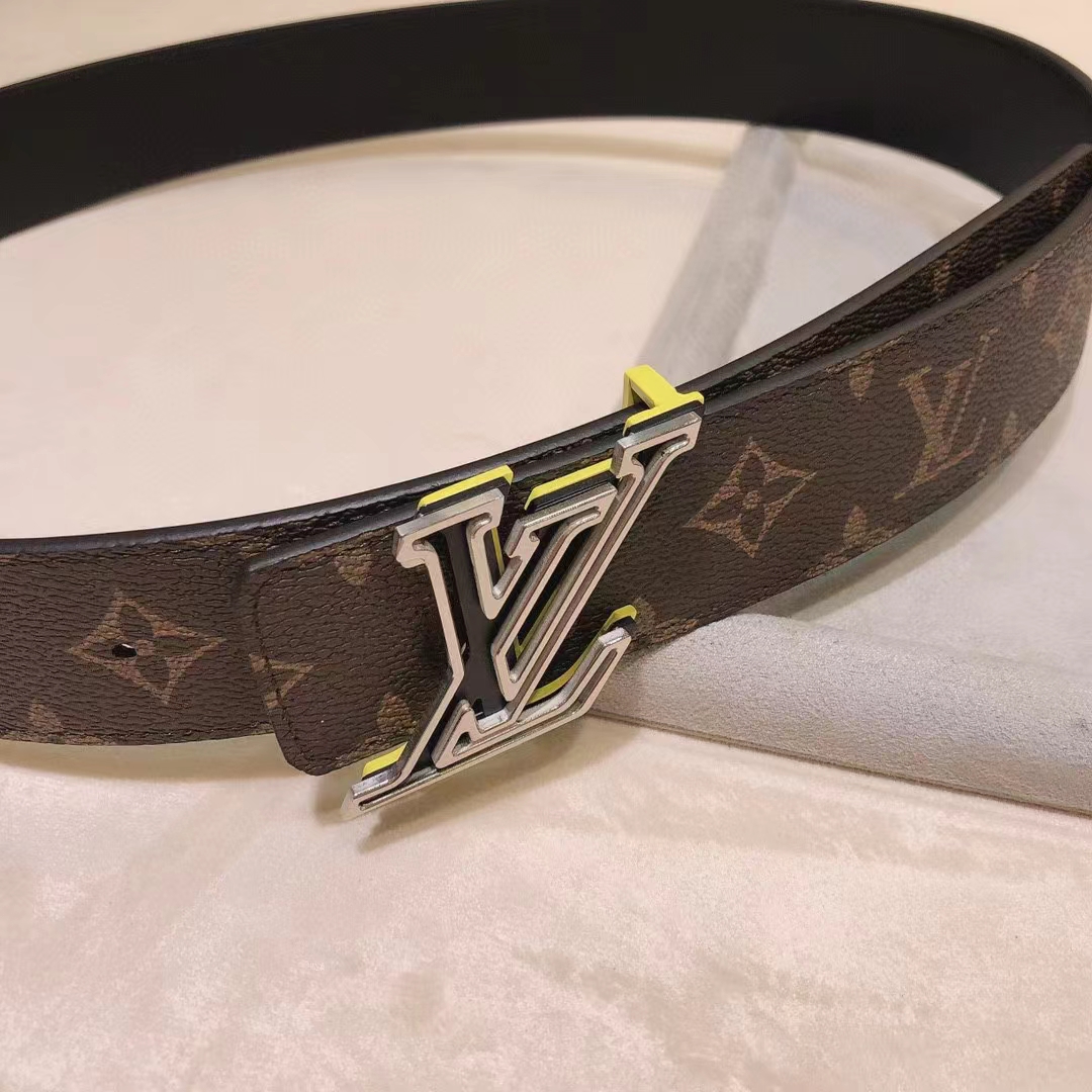 Louis Vuitton Unisex LV Speed 40mm Reversible Belt Yellow Monogram Coated Canvas Leather