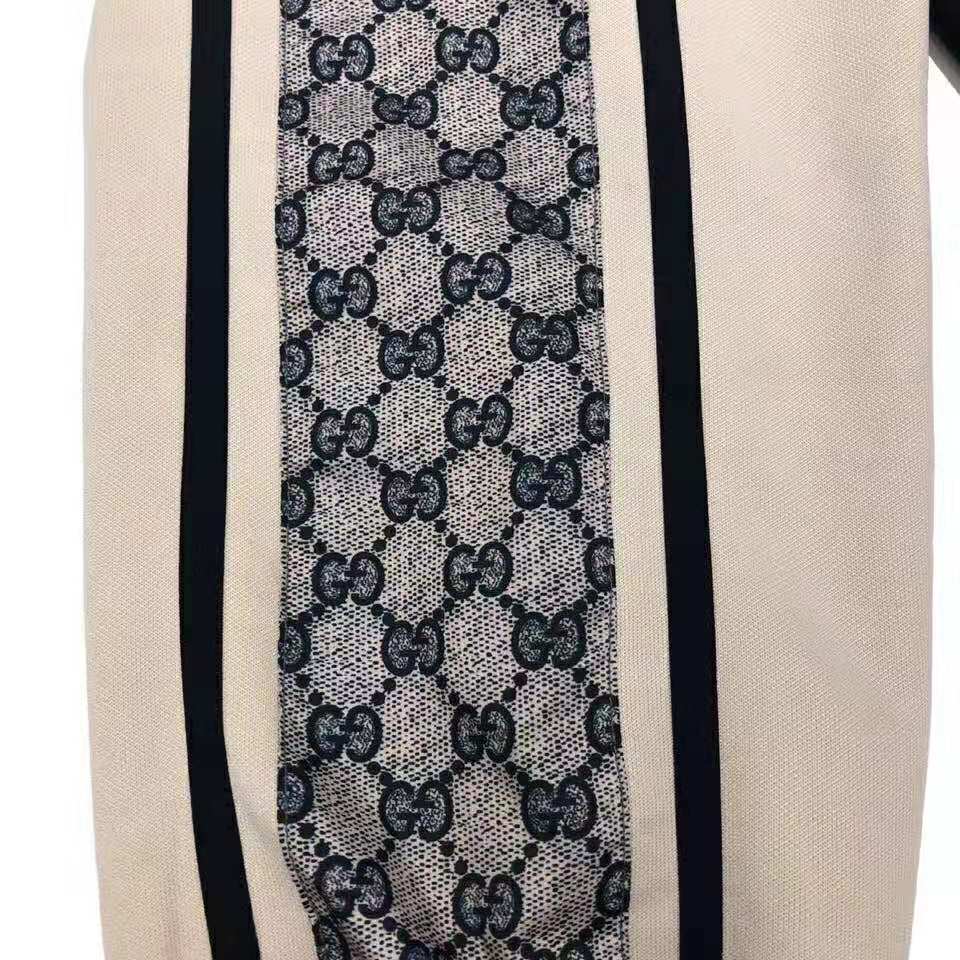 Gucci Men Oversize Technical Jersey Jacket in GG Printed Nylon-Black