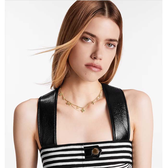 Louis Vuitton Women LV Blooming Supple Necklace Brass Monogram Flowers LV Circle