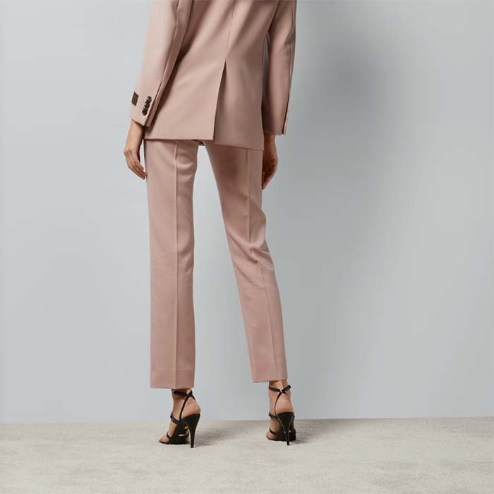 Gucci Women GG Wool Pant Gucci Horsebot Label Unlined Belt Loops Four Pleats