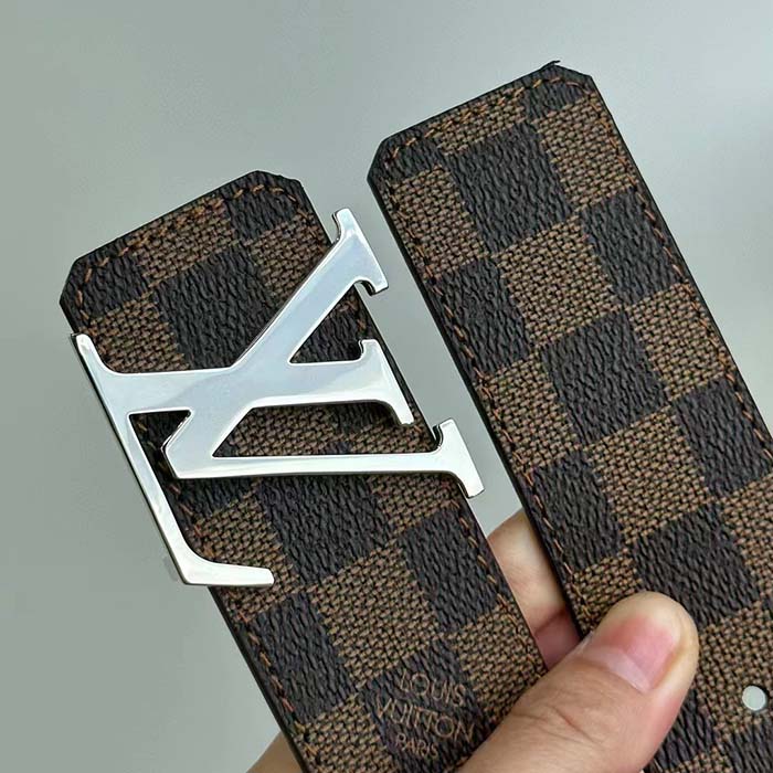 Louis Vuitton Unisex LV Initiales 40mm Reversible Belt Brown Damier Ebene Canvas