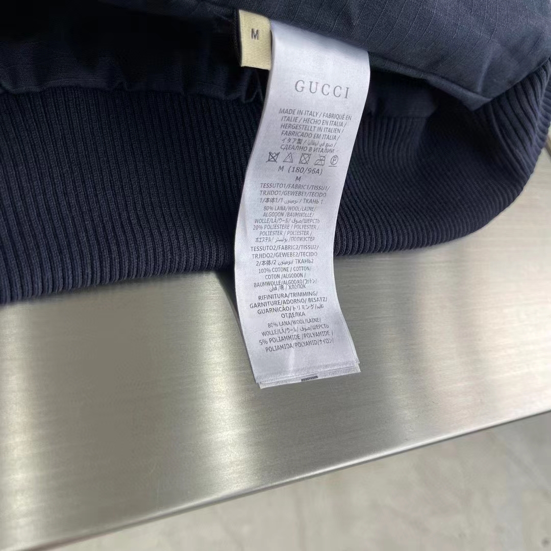 Gucci Women GG Water Repellant Down Jacket Black Water Nylon Satin Zip Front Zip Pockets