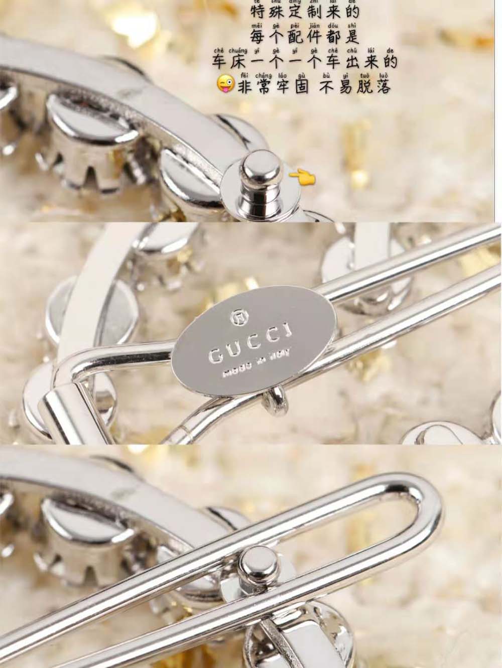 Gucci Women Crystal Interlocking G Hair Clip