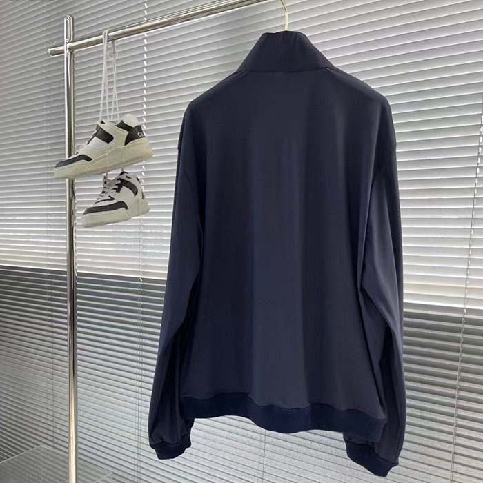 Louis Vuitton Women LV Technical Cotton Zipped Track Top Regular Fit Monogram Sand Jacquard High Jersey Collar