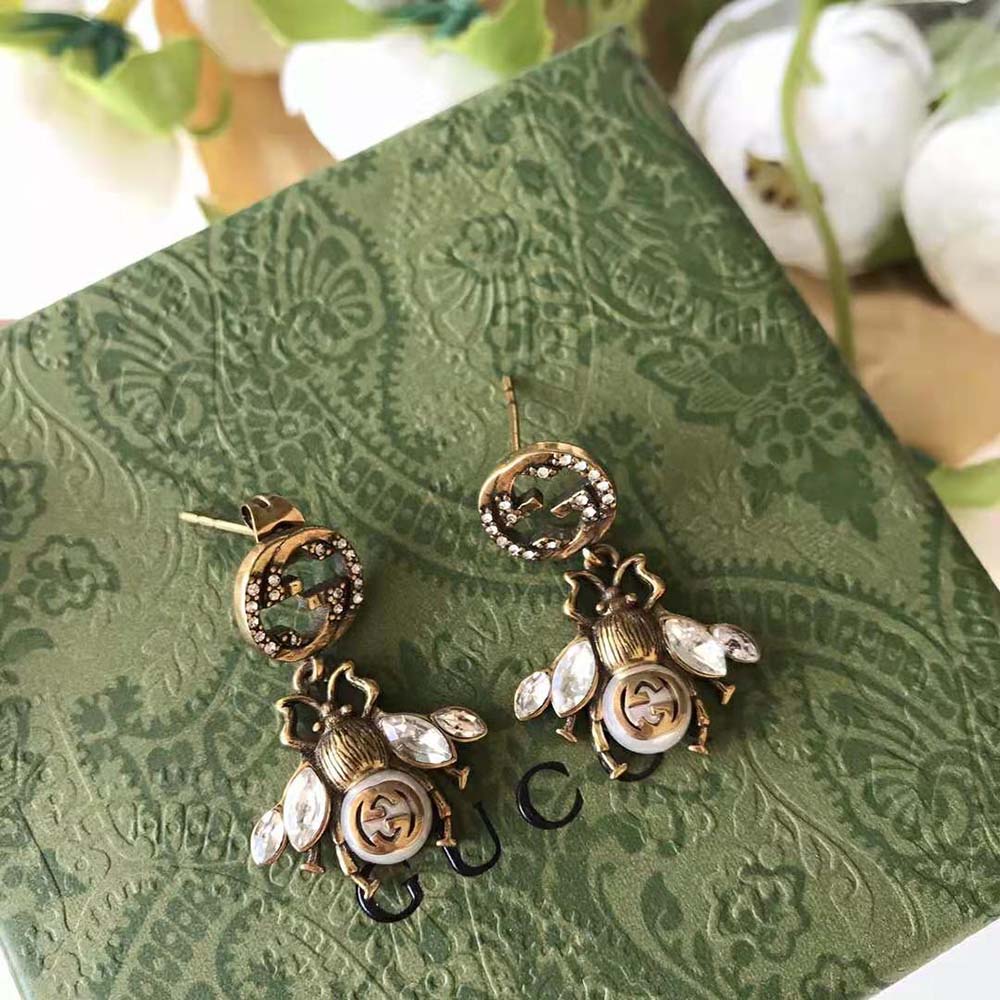 Gucci Women Bee Earrings with Interlocking G