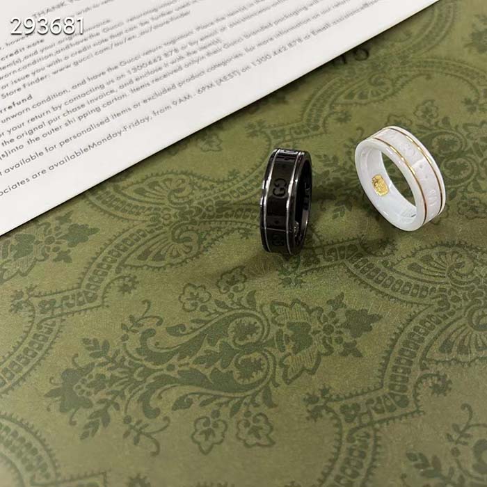 Gucci Unisex Icon Ring Yellow Gold Interlocking G 18k Yellow Gold White Zirconia