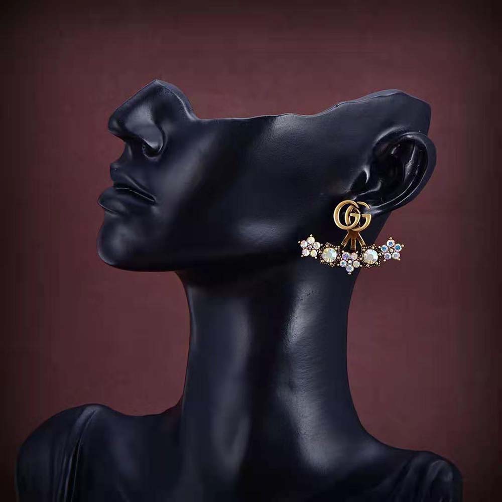 Gucci Women Crystal Double G Single Earring