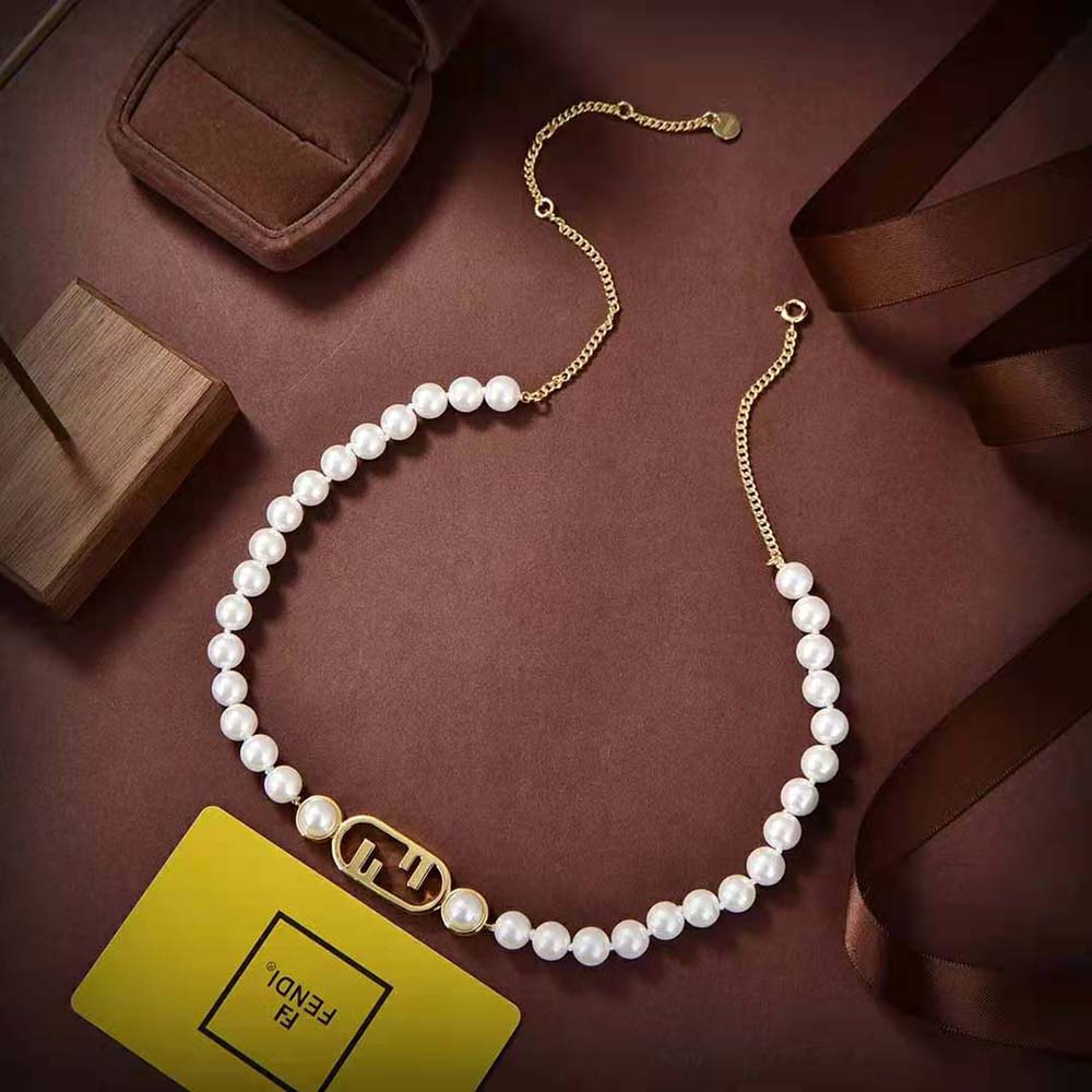 Fendi Women O’Lock Choker Gold-colored Choker