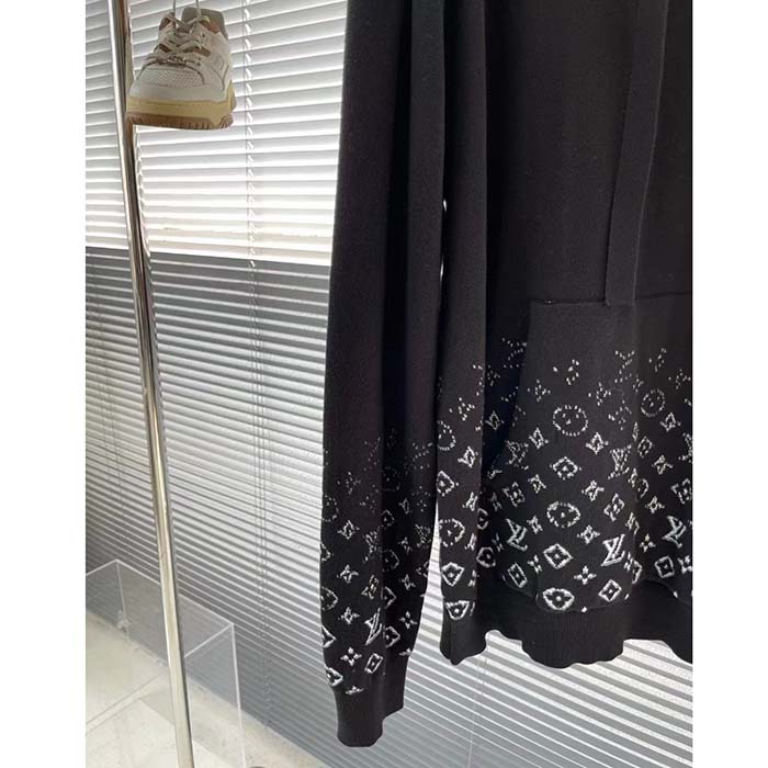 Louis Vuitton Women LV Monogram Gradient Hoodie Cotton Black White