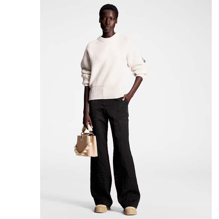 Louis Vuitton Women LV SKI Crinkled Nylon Flared Ski Pants Polyamide Black