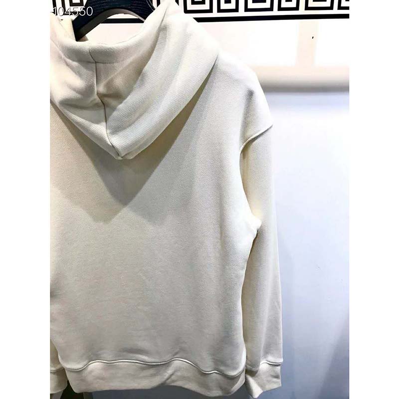 Gucci Women Sexiness Print Sweatshirt Washed Off-White Light Felted Cotton Jersey