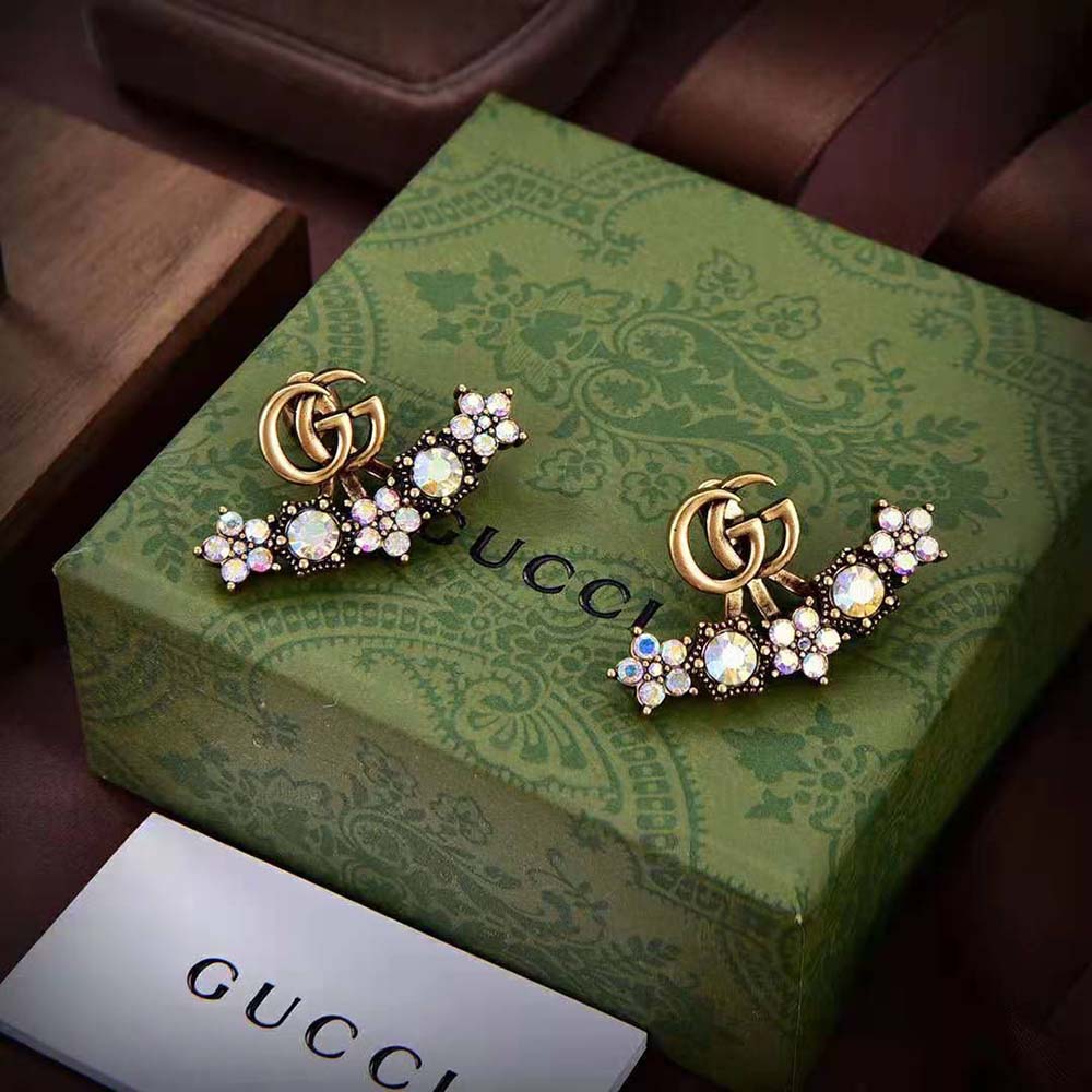 Gucci Women Crystal Double G Single Earring