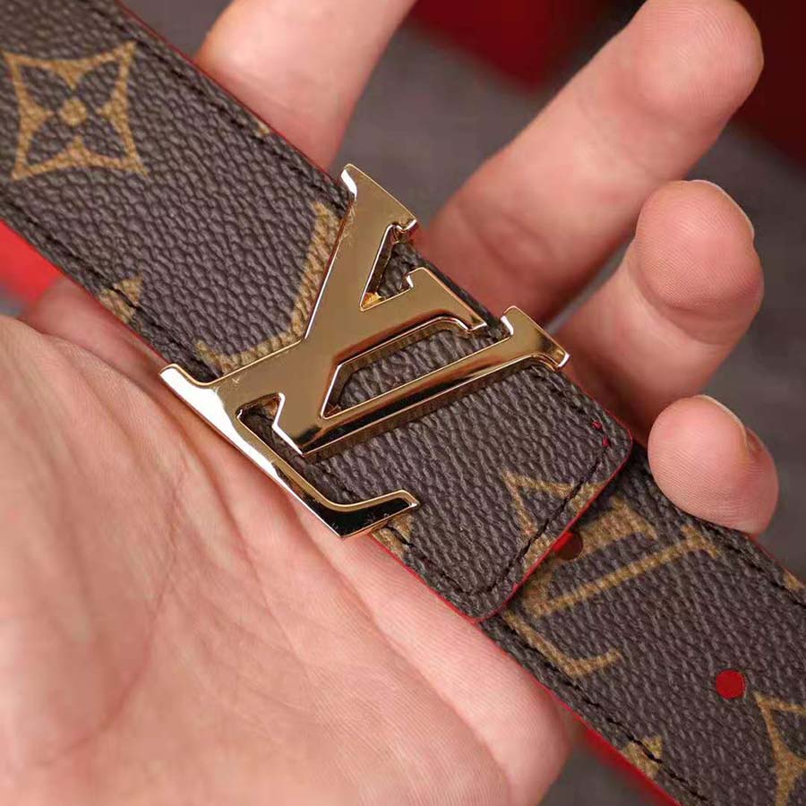 Louis Vuitton LV Unisex LV Initials Buckle 30mm Reversible Belt in Monogram Canvas Leather