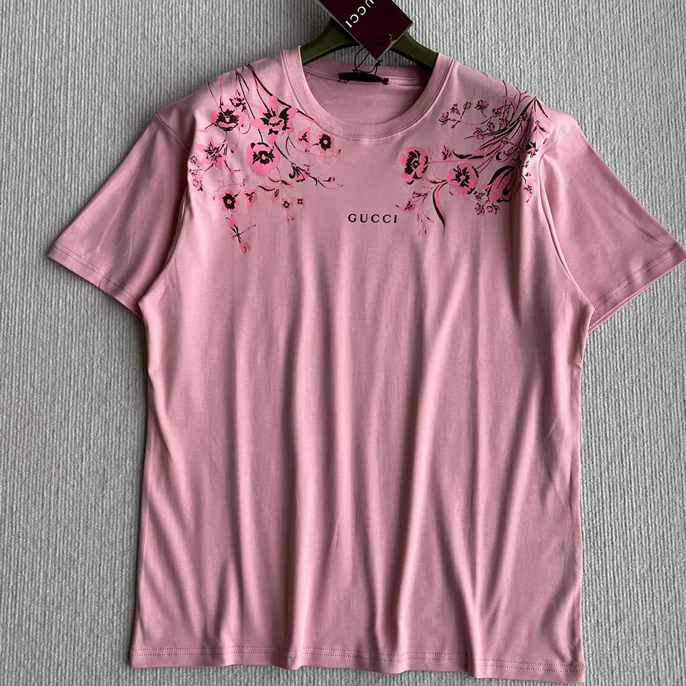Gucci Women Soft Cotton Jersey T-shirt with Print-Pink