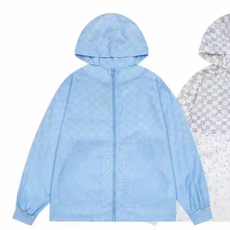 Louis Vuitton LV Women Damier Spread Windbreaker Polyester Blue Regular Fit