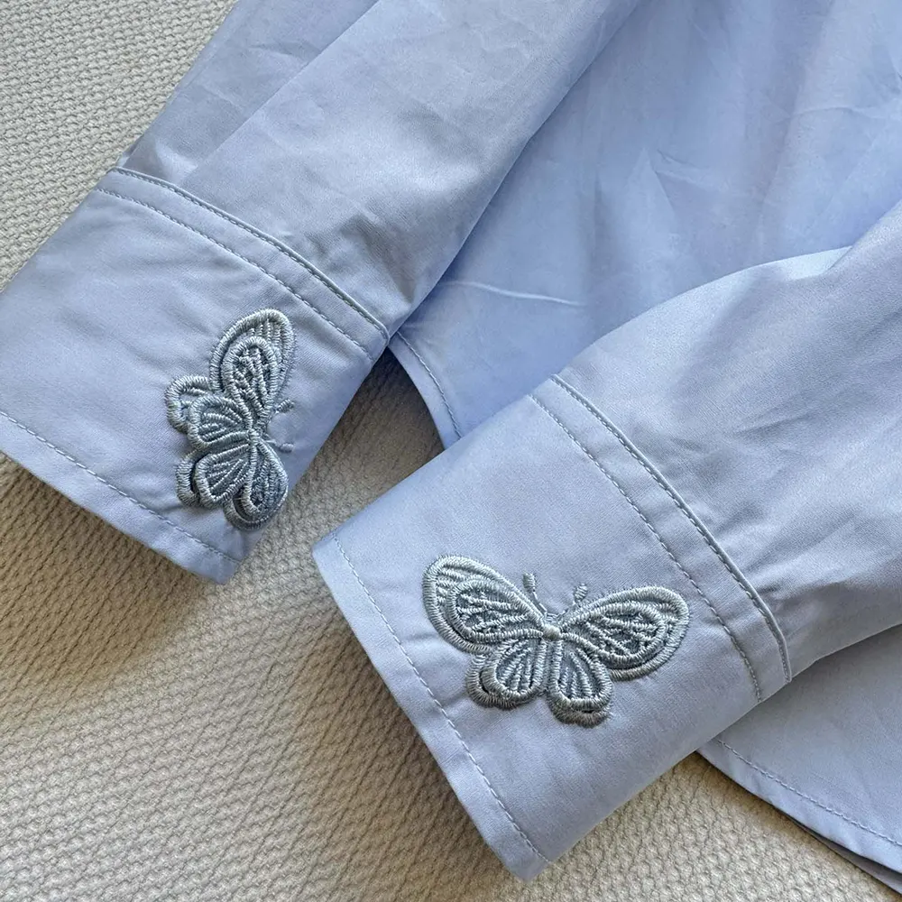 Gucci Women Cotton Poplin Shirt with Embroidery 835799Z7ADR