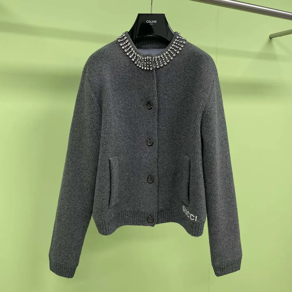 Gucci Women Padded Rib Wool Cardigan 807741XKEFH1189