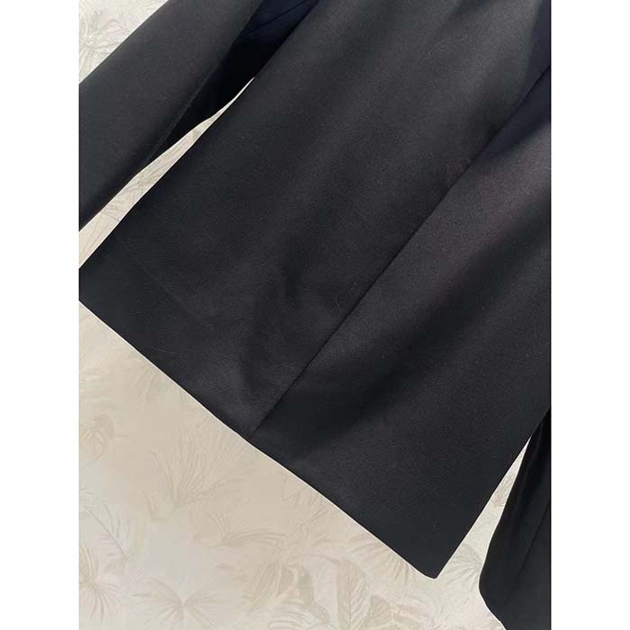 Louis Vuitton Women LV Embellished Wool Blouson Regular Fit Black 1AF997