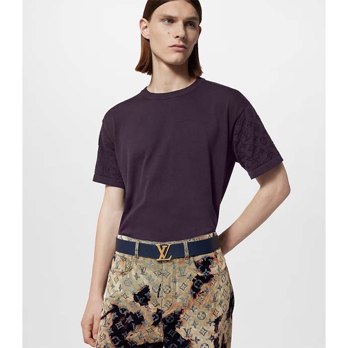 Louis Vuitton Unisex LV Initiales 40 MM Reversible Belt Multicoloured Brown Printed Coated Monogram Canvas