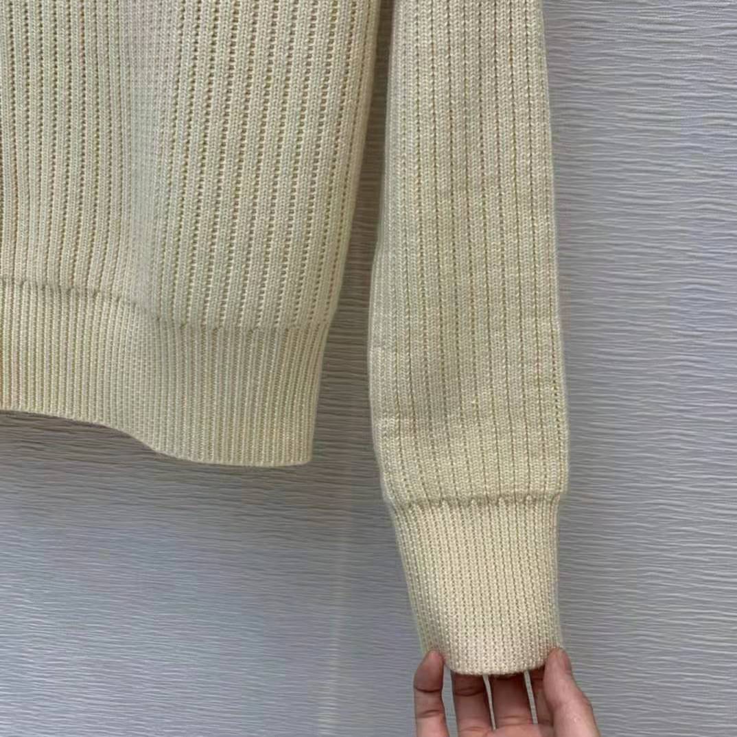 Gucci Men Disney x Gucci Donald Duck Cotton Wool Sweater Crewneck-White