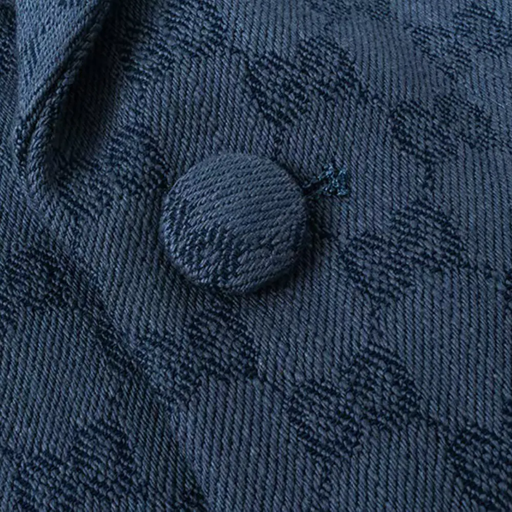 Gucci Men Gucci Checkered Oversized Blazer-Navy