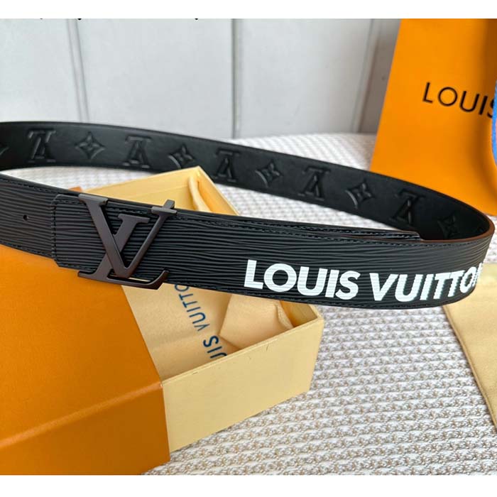 Louis Vuitton Unisex LV Initials 40 MM Reversible Belt Black Eclipse Epi XL Cowhide Leather