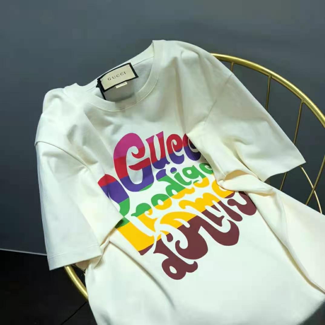 Gucci Women Gucci Prodige D’Amour Print T-Shirt Cotton Crewneck Oversize Fit